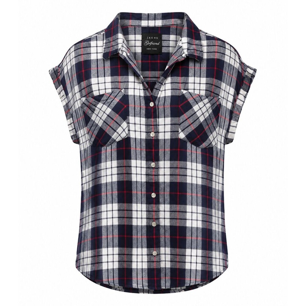 JACHS Girlfriend New York Plaid Button-Front Blouse – Women's Large